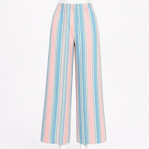 Vtg Mary Jane Bell Bottom Wide Leg Striped Baggy Pants 10 M 70s 80s Retro Preppy